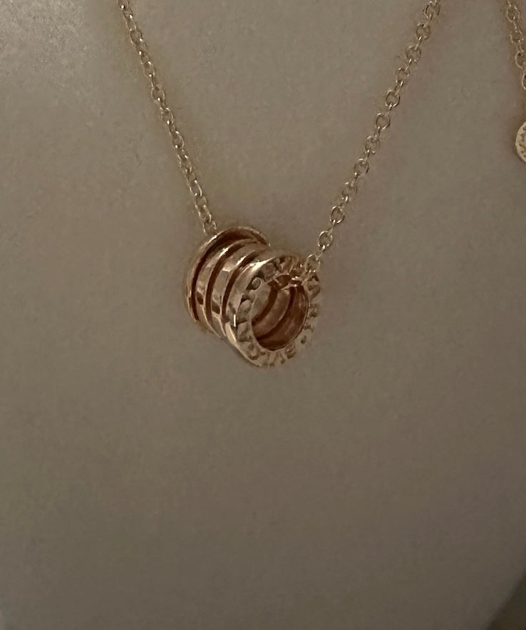Lgari Four-Ring Rose-Gold Necklace