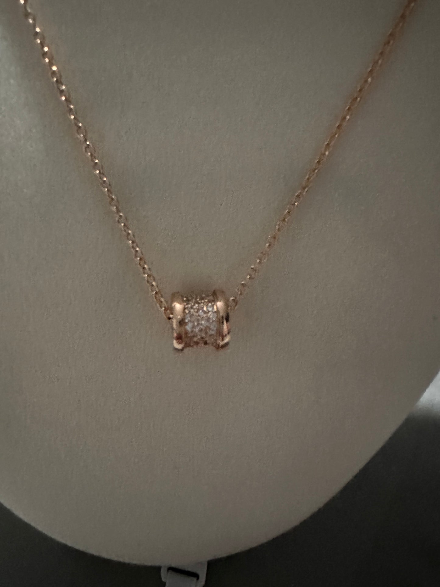 Lgari Small Ring necklace with CZ Silver or Rose-Gold