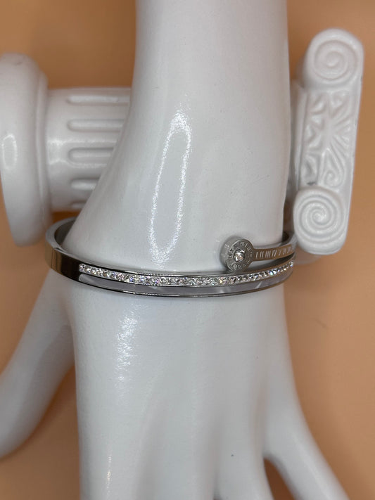 Roman Numerals Bangle Silver