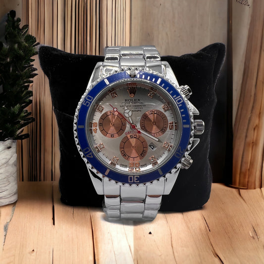 Reloj de diseño inspirado en Rolito Plata Hombre