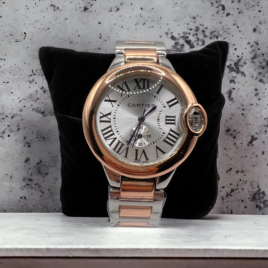Reloj de diseño inspirado en Cartera, oro rosa
